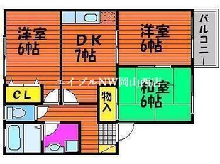 ヴィラソレイユ・陵南Ⅱ　A棟の物件間取画像